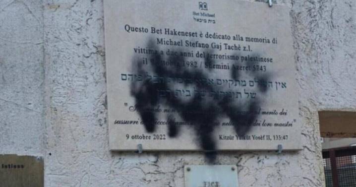 Rome synagogue’s monument to slain Jewish child defaced