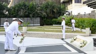 Mumbai: Wreath-laying ceremony held at Gaurav Stambh for Navy Day