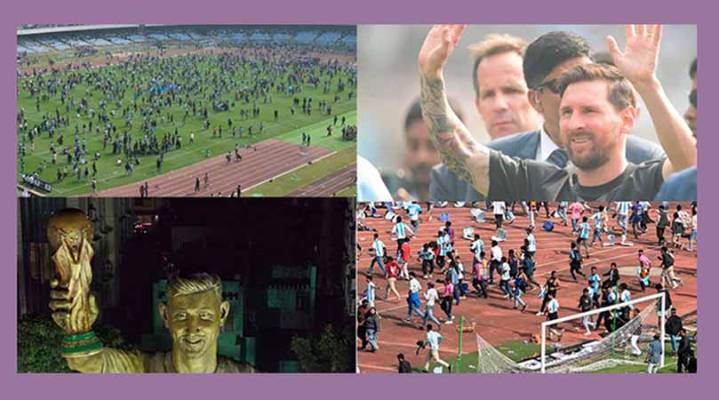 Calcuta: visita de Leo Messi a acaba con disturbios provocados por aficionados