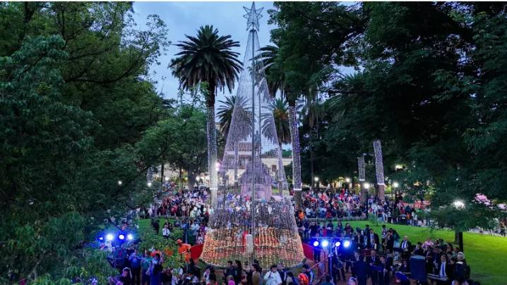 El lunes se prende el arbolito de Navidad en Plaza 9 de Julio