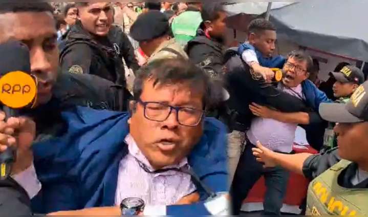 Escolta presidencial de José Jerí agredió a periodista de RPP sacándolo a empujones
