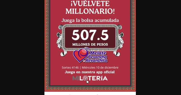 Bolsa acumulada de Melate, Revancha y Revanchita es de 507.5 mdp; así puedes participar