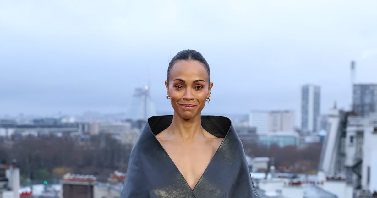 Zoe Saldaña Puts a Chic Twist on One of Winter's Top Outerwear Trends