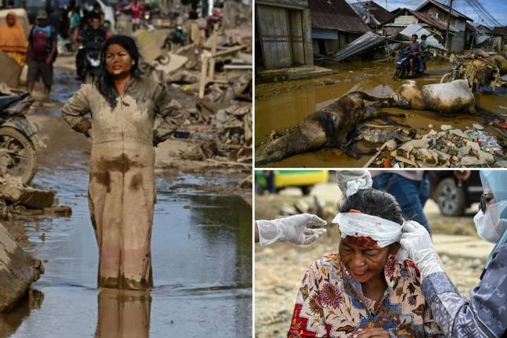Indonesians climb over logs to get aid as flood deaths pass 900