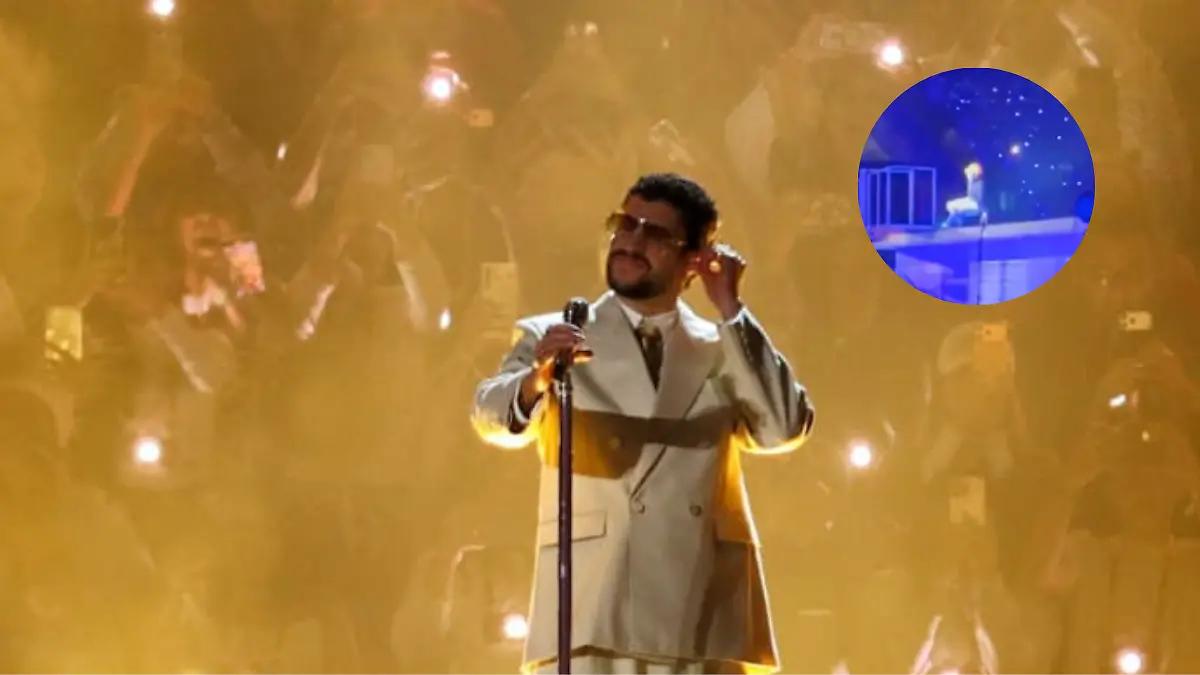 Hasta abajo, baby... Bad Bunny sufre caída en La Casita durante su primer concierto en la CDMX