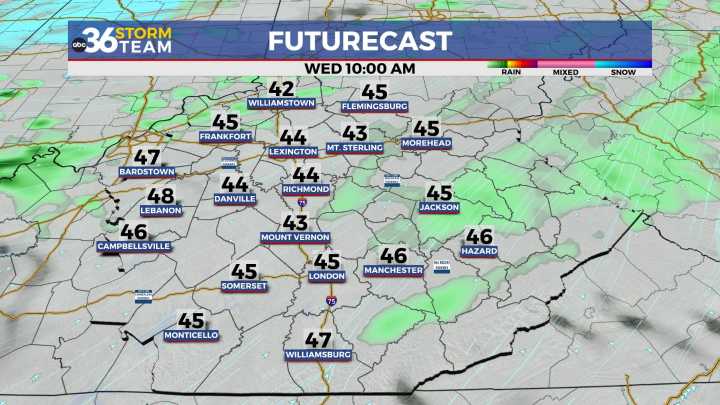 Breezy with more rain showers into Wednesday