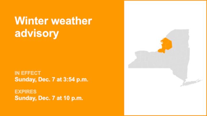 Winter weather advisory issued for New York until Sunday night