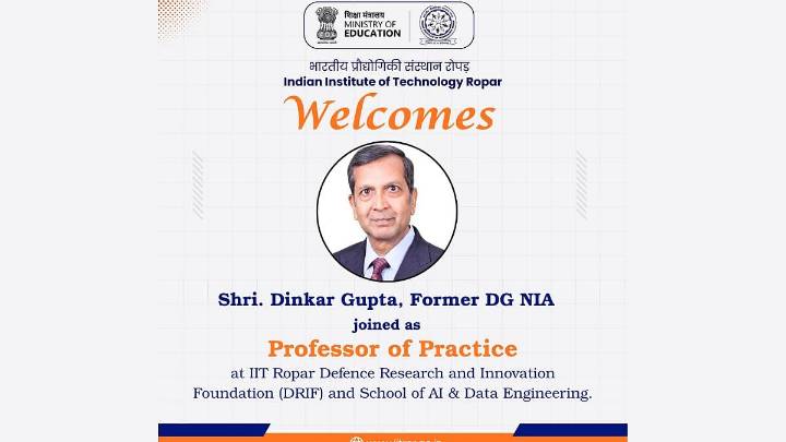 Former DG NIA And Punjab DGP Dinkar Gupta Joins IIT Ropar As Professor Of Practice