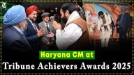 Haryana CM Saini at the prestigious Tribune Achievers Awards 2025 along with Tribune trustees