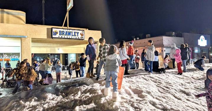 Brawley Christmas tree lighting brings snow, fun, and Santa to town