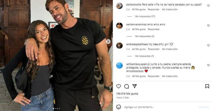 William Levy expone cómo ha sido la experiencia de trabajar con su hija