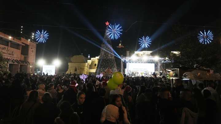 WATCH: Christmas tree lighting ceremony takes place in Bethlehem for first time since start of Gaza war
