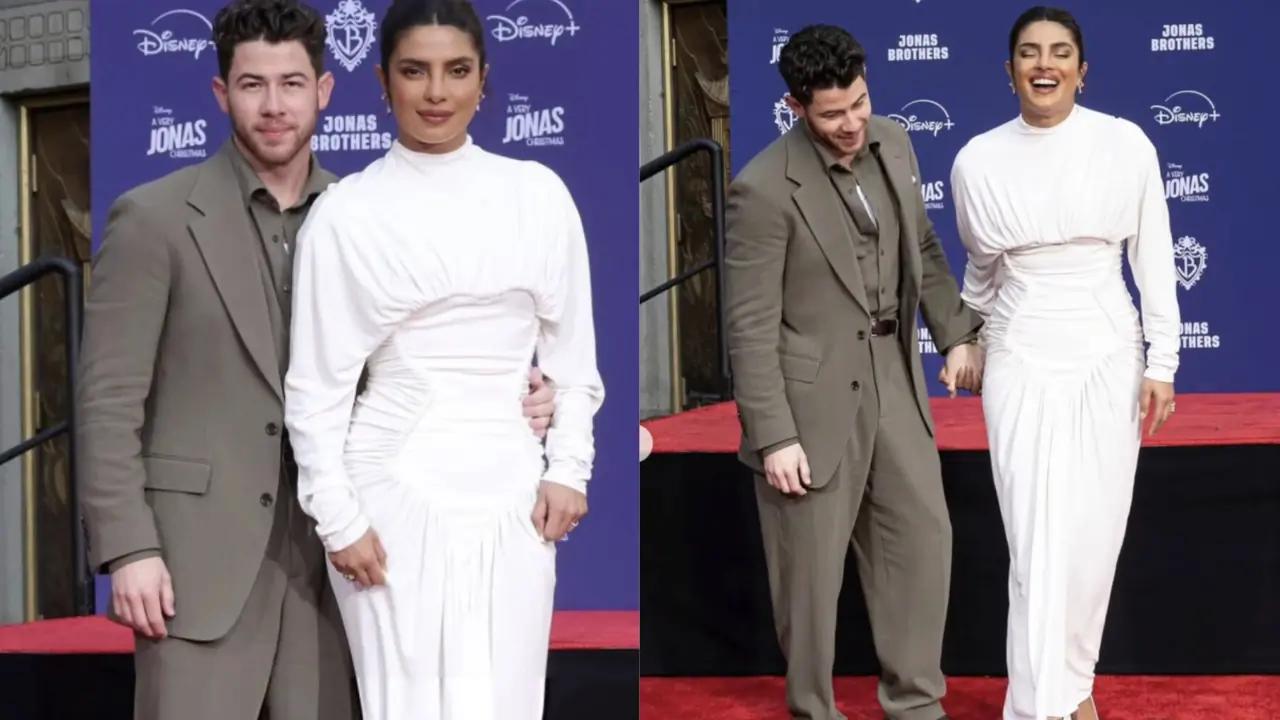 Priyanka Chopra steals a sweet kiss from Nick Jonas at Jonas Brothers’ TCL handprint ceremony