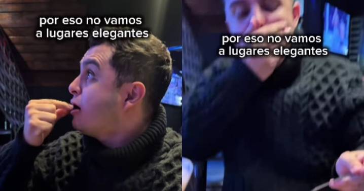 “Por eso no vamos a lugares elegantes”: Mujer se vuelve viral al grabar los incidentes que le ocurren a su pareja en un restaurante