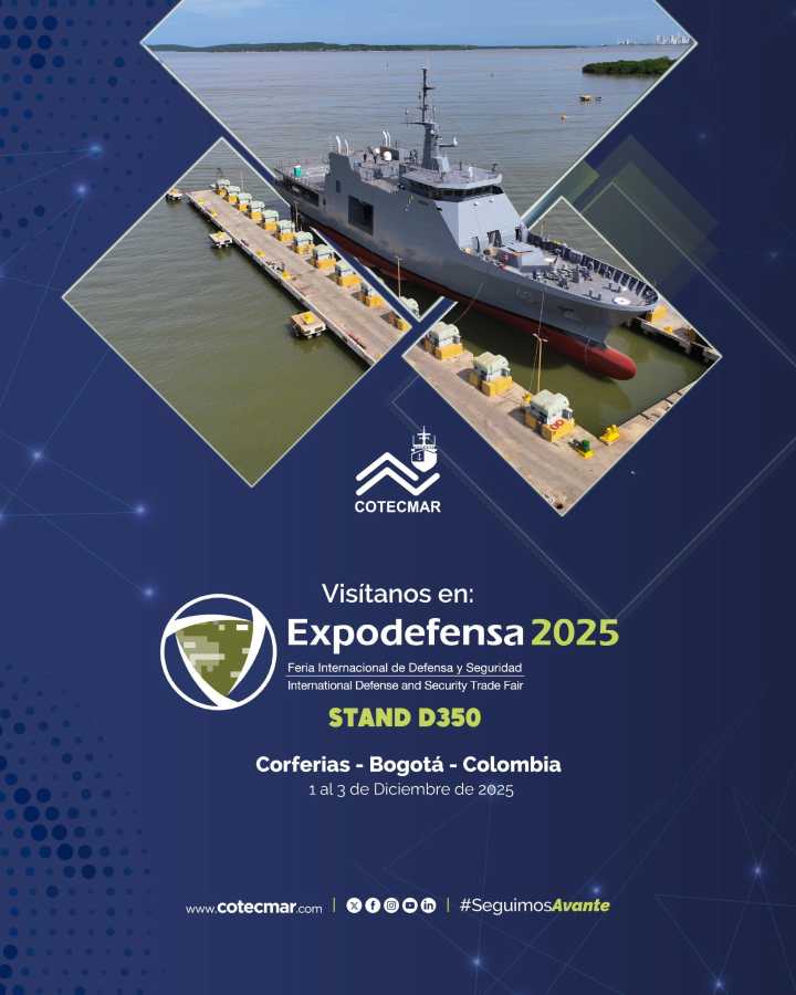 Cotecmar inicia su participación en Expodefensa 2025