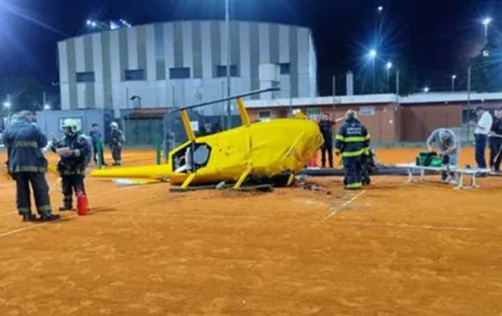 Cayó un helicóptero en las canchas de tenis del excircuito KDT de Palermo