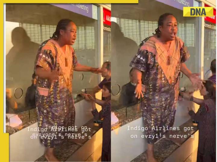Viral video: Foreigner loses cool, climbs onto IndiGo counter amid flight disrup