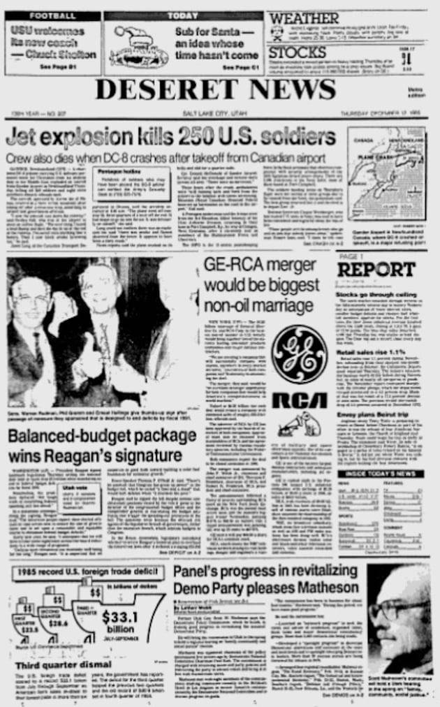 Deseret News archives: Iconic 101st Airborne part of tragic 1985 air crash