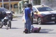Motociclista lesionada tras aparatoso choque en la avenida Lázaro Cárdenas, Campeche