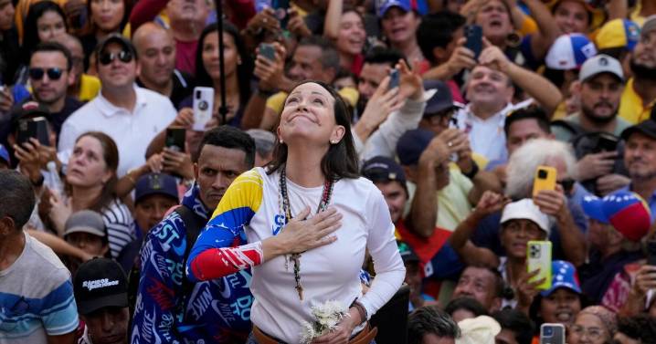 Supporters of Venezuelan opposition leader María Corina Machado march in cities worldwide
