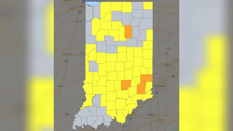 Most of Indiana under Travel Advisory. See all here