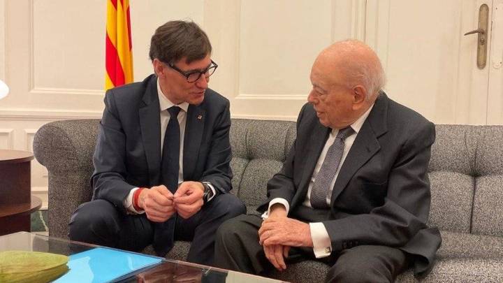 La imagen de la reunión de Salvador Illa con Pujol en el Palau de Pedralbes