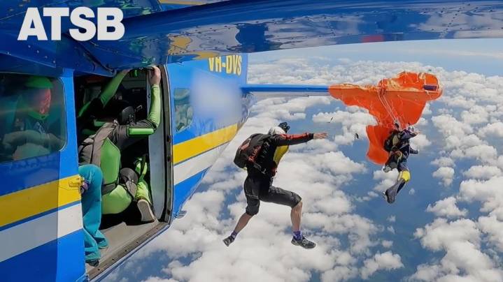 WATCH: Skydiver left dangling at 15,000 feet after parachute gets caught on plane