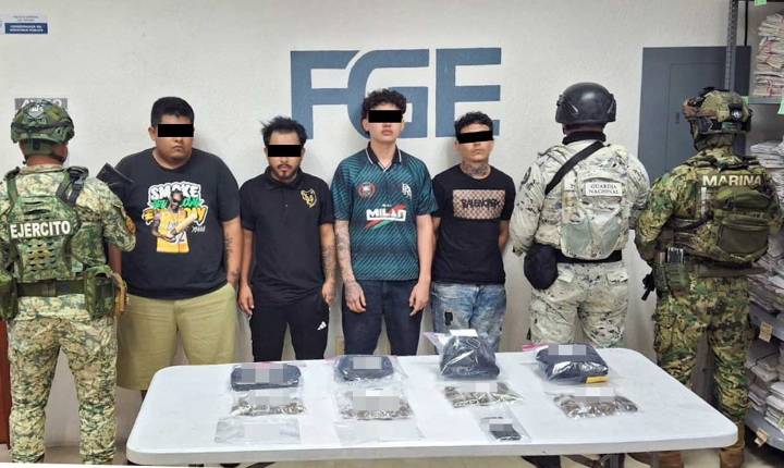 Operativos simultáneos en Quintana Roo dejan seis detenidos y droga asegurada