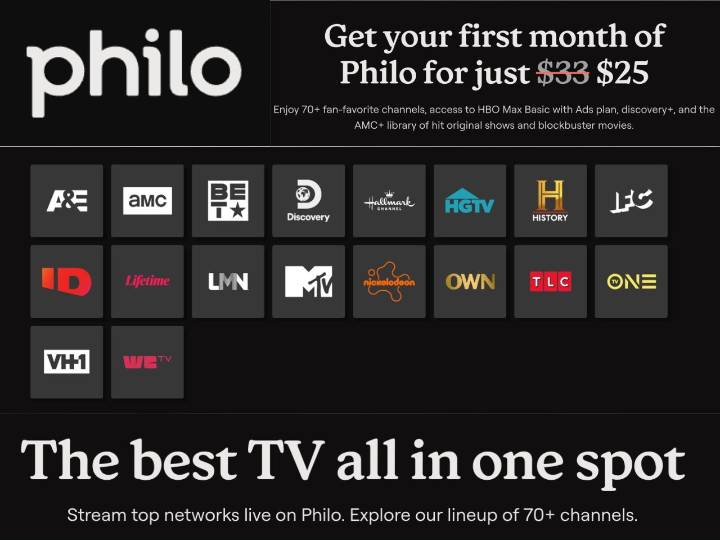 Philo launches limited-time deal: New subscribers get their first month for just $25