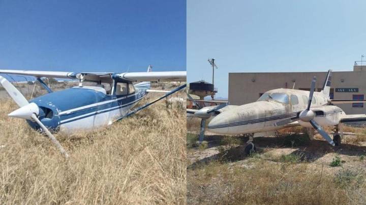 Dos avionetas abandonadas en el Aeropuerto de San Javier, a subasta desde 22.500 euros