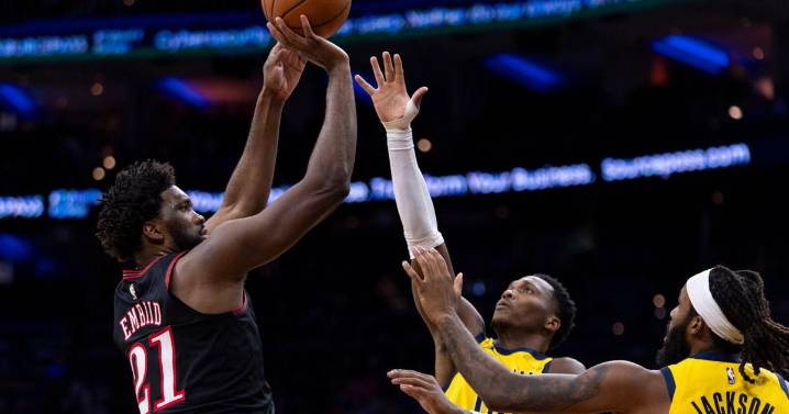 Embiid scores season-high 39 points to lead 76ers over Pacers