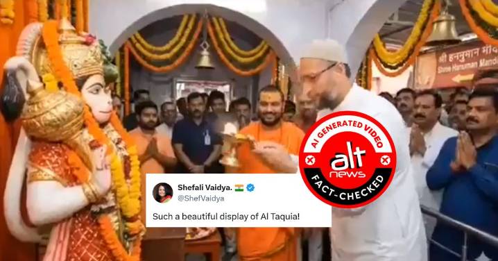 Asaduddin Owaisi performing aarti of Hanuman? Viral video is AI