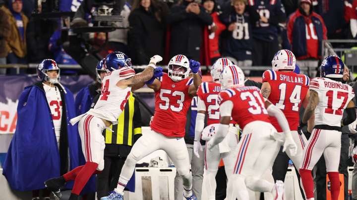 Giants TE Theo Johnson fined for late hit on Patriots LB Christian Elliss