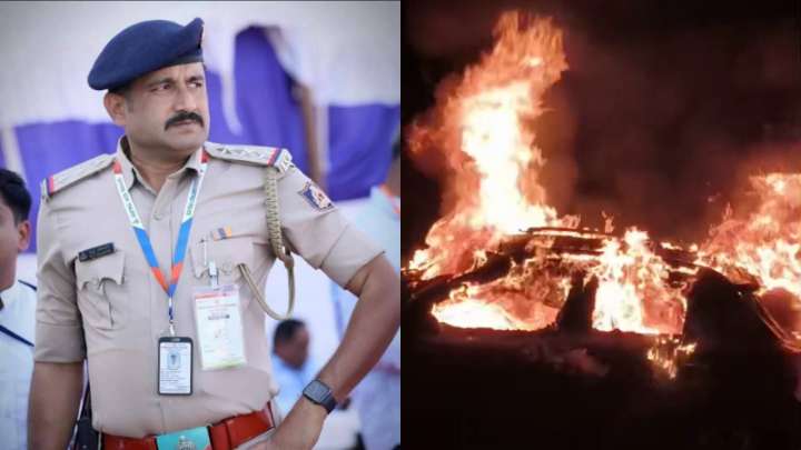 Police inspector burnt alive as car catches fire after crash near Dharwad