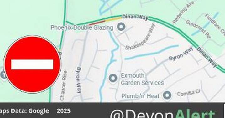 Burst water main in Devon causes 'interruption' to water supply as Exmouth road shuts
