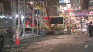 Bus crashes into scaffolding in Manhattan; 1 person injured, rushed to Bellevue Hospital