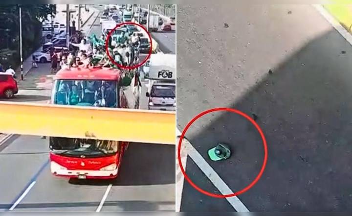 Nuevas imágenes revelan últimos minutos del hincha de Palmeiras que falleció tras caer de bus