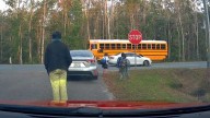 VIDEO: Mom captures driver ignoring school bus stop signal as children prepare to cross street in Kingsland