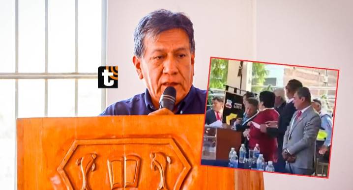 ¡Incidente en Órganos! Vecinos atacan al alcalde en plena ceremonia, le lanzan huevos y le gritan “mentiroso” Durante la ceremonia por el aniversario de Órganos, el alcalde Manuel Garrido fue agredido