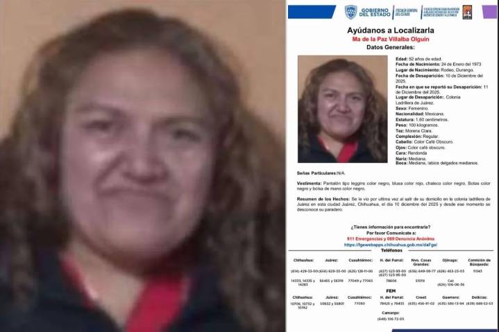 ¿La has visto? Desaparece María de la Paz en la colonia Ladrillera