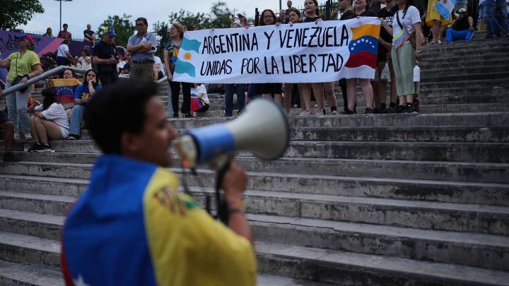 Supporters of Venezuelan opposition leader María Corina Machado march in cities worldwide