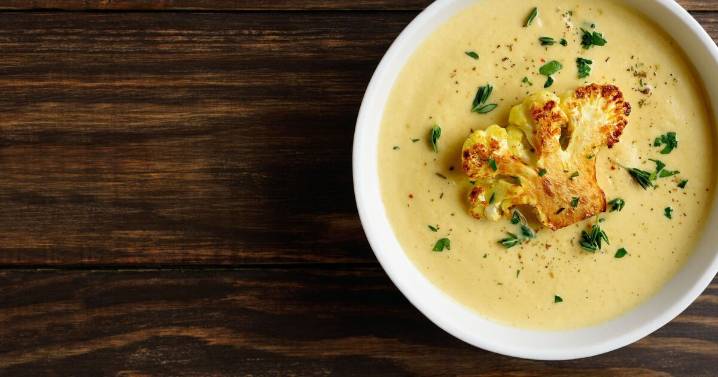 Cheesy cauliflower soup takes just 15 minutes prep and is perfect for Christmas