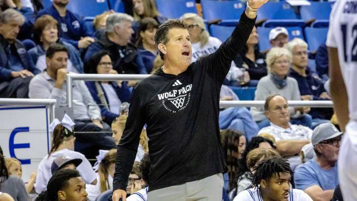 Nevada coach Steve Alford talks after the win over UC San Diego