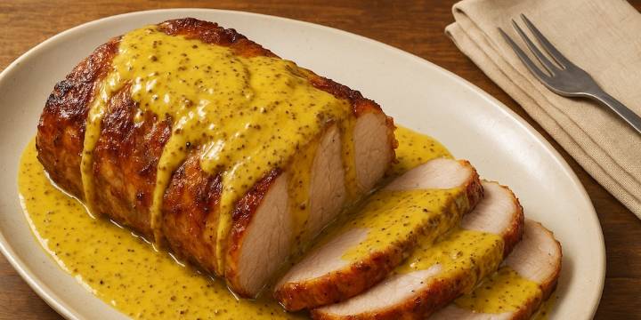 Receta de lechón a la mostaza, rápida y fácil