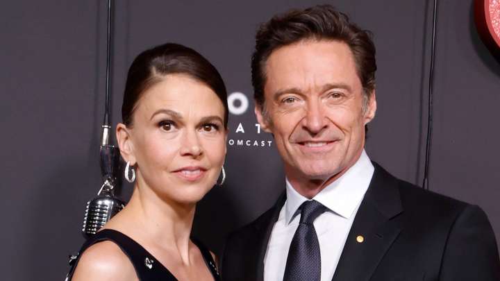 Hugh Jackman & Sutton Foster's Red Carpet Vibe Shows They're Losing Steam