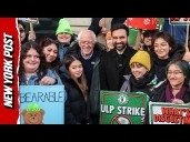 Sanders and Mamdani Make Surprise Stop at Starbucks Strike