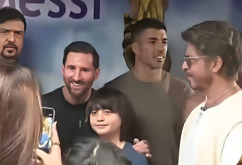 Watch: Messi clicks pictures with Shah Rukh's son AbRam, virtually unveils 70