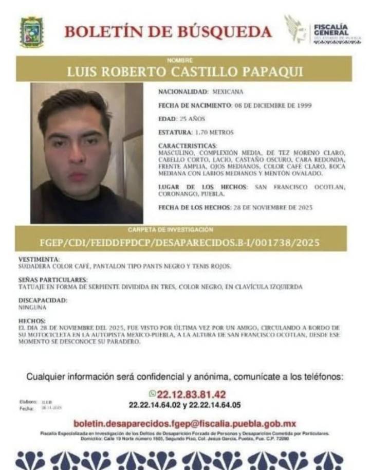 Continúa búsqueda de joven desaparecido tras accidente en la autopista México