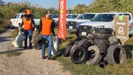 Retiran 'Leones en Acción' 167 llantas del río Santa Catarina