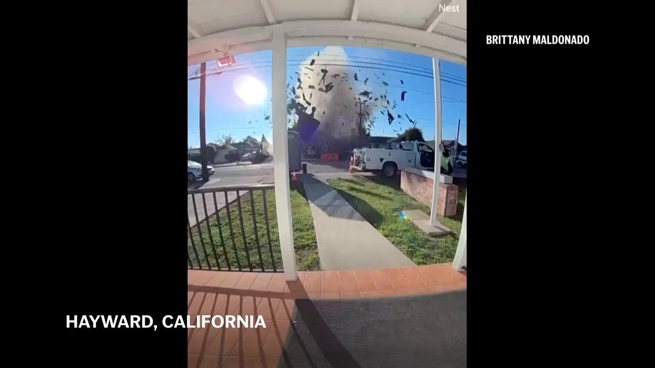 Doorbell camera captures moment of gas explosion in San Francisco Bay area